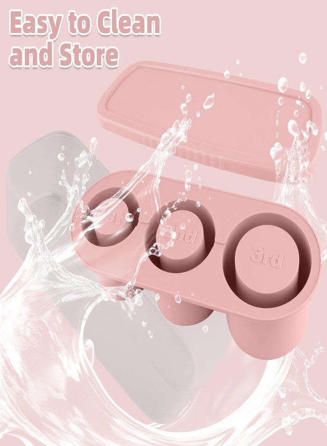 Fu Store Ice Cube Tray for Tumbler Cup 30-40 oz Tumbler 3pcs Silicone Ice Cube Molds With Lid and Bin for Chilling Cocktails Whiskey Drinks Juice Coffee Easy Fill and Release Ice Maker (Pink，40 oz) - Image 5